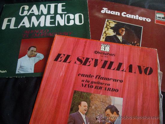 Discos de vinilo: LOTE 3 LPS DE FLAMENCO-EL MALAGUE&Ntilde;O, J.CANTERO Y EL SEVILLANO-EDICIONES ORIGINALES