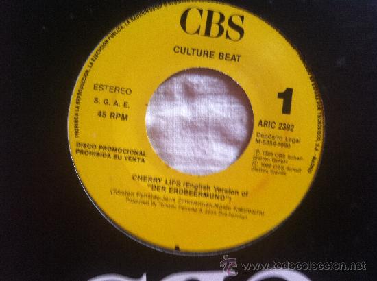 Discos de vinilo: 7&rdquo; SINGLE - CULTURE BEAT - CHERRY LIPS - PROMO - Foto 1