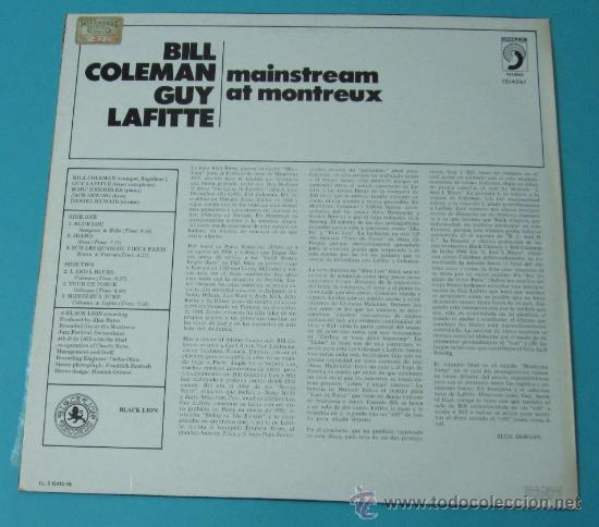 Discos de vinilo: BILL COLEMAN Y GUY LAFITTE. MAINSTREAM AT MONTREUX - Foto 2 - 35167843