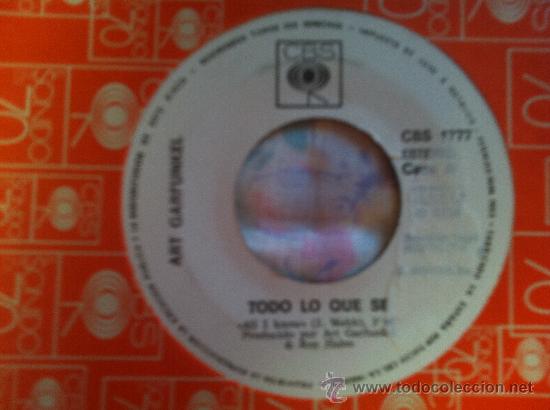 Discos de vinilo: 7&rdquo; SINGLE - ART GARFUNKEL - TODO LO QUE SE - Foto 1
