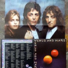 Discos de vinilo: WINGS. VENUS AND MARS. CAPITOL, UK 1975 LP CON CARPETA IMPRESA Y POSTER