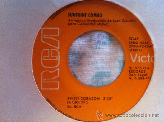 Discos de vinilo: 7&rdquo; SINGLE - SUNSHINE COMBO - SWEET CORAZON - Foto 1