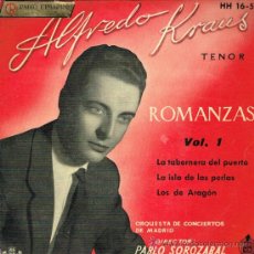 Discos de vinilo: ALFREDO KRAUS - LA TABERNERA DEL PUERTO / LA ISLA DE LAS PERLAS / LOS DE ARAGÓN - EP 1959