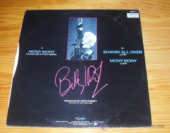 Discos de vinilo: BILLY IDOL MAXI SINGLE Mony Mony Live Made in England. UK. 1987 - Foto 2