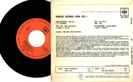 Enrique Guzmán Ep Single Vinilo 7 Editado Comprar Discos Ep Vinilos Música Solistas 7769