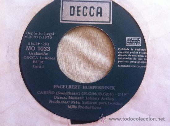 Discos de vinilo: 7&rdquo; SINGLE - ENGELBERT HUMPERDINCK - SWEETHEART - Foto 1