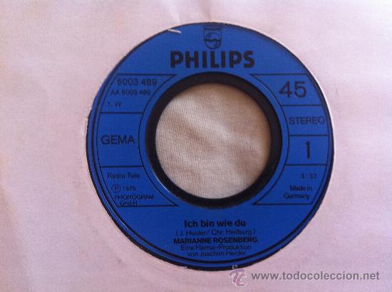 Discos de vinilo: 7&rdquo; SINGLE - MARIANNE ROSENBERG - ICH BIN WIE DU - Foto 1