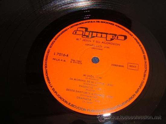 Discos de vinilo: MARIA JESUS Y SU ACORDEON - Foto 3
