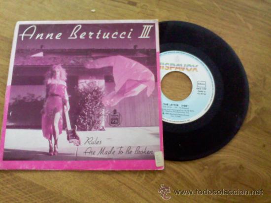 Discos de vinilo: ANNE BERTUCCI. RULES ARE MADE TO BE BROKEN.THE LETTER - Foto 1