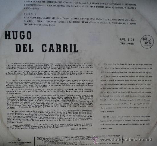 Discos de vinilo: Hugo del Carril - 1.&ordf; Edici&oacute;n de Venezuela - Foto 2