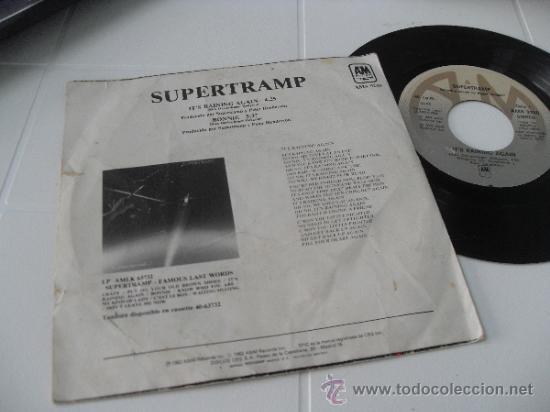 Discos de vinilo: SUPERTRAMP. SINGLE. Its Raining Again. It&acute;s. Made in Spain 1982 - Foto 2