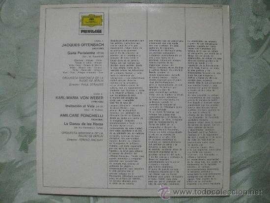 Discos de vinilo: OFFENBACH - WEBER - PONCHIELLI - Foto 2