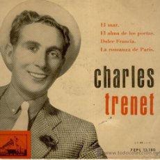 Discos de vinilo: CHARLES TRENET - EL MAR + 4 - EP SPAIN 1958 VG / VG. Lote 35449582