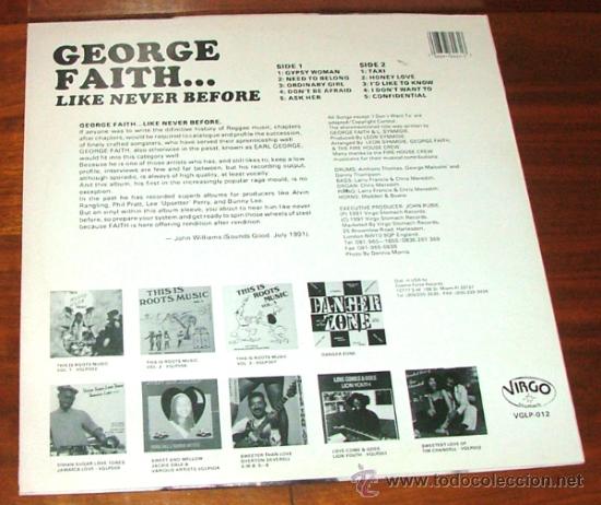 Discos de vinilo: LP Vinilo LIKE NEVER BEFORE (George Faith) - Foto 3