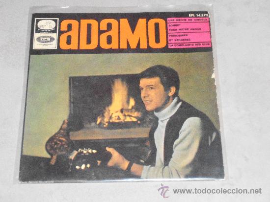 Discos de vinilo: ADAMO - UNE MECHE DE CHEVEUX - EP - Foto 1