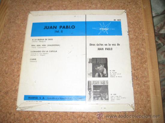 Discos de vinilo: Juan Pablo - EP A la buena de Dios + 3 - Foto 2