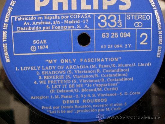 Discos de vinilo: DEMIS ROUSSOS .LP - Foto 3