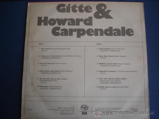 Discos de vinilo: GITTE & HOWARD CARPENDALE   GITTE UND HOWARD CARPENDALE - Foto 2