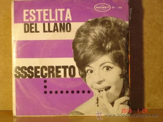 Disques de vinyle: Estelita del Llano - Sssecreto + 3 - Velvet EP-145 - Edicion Venezolana