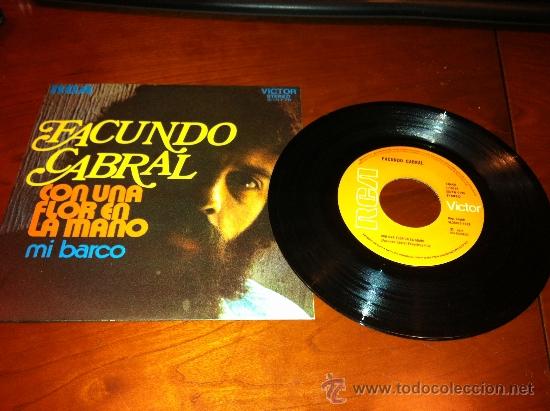 Discos de vinilo: Facundo Cabral - Con una flor en la mano - Single1972 como nuevo - - Foto 1