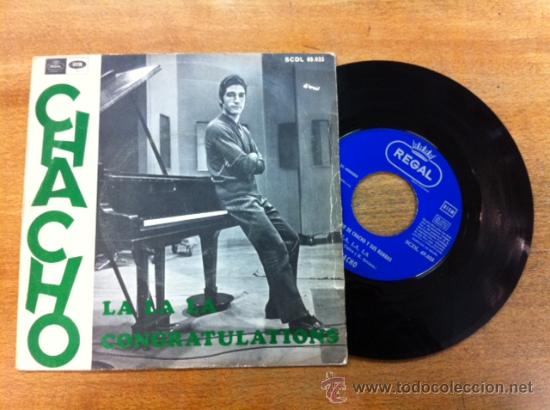 Discos de vinilo: CHACHO. LA LA LA, CONGRATULATIONS. single. - Foto 2