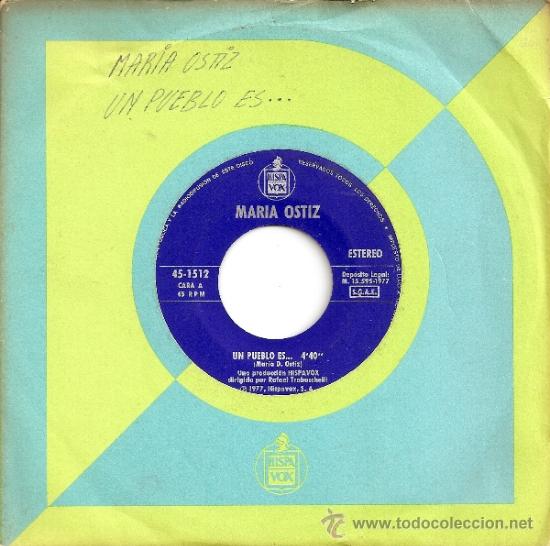 Discos de vinilo: SINGLE - MARIA OSTIZ (1977) - Foto 1