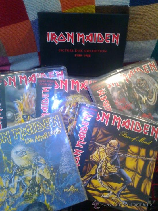 Iron Maiden vinyl framed and hanging up in my man cave.  Colección de  discos de vinilo, Vinilo, Discos de vinilo