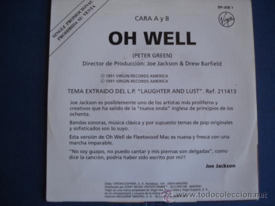 Discos de vinilo: jOE JACKSON   OH WELL  PROMO - Foto 2