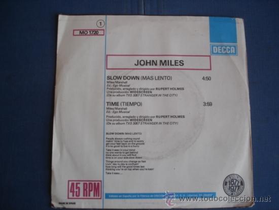 Discos de vinilo: JOHN MILES  SLOW DOWN  PROMO - Foto 2