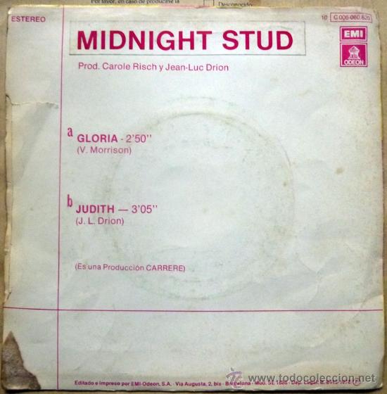Discos de vinilo: Midnight Stud: Gloria/ Judith. Emi-Odeon, Esp. 1978 single - Foto 2