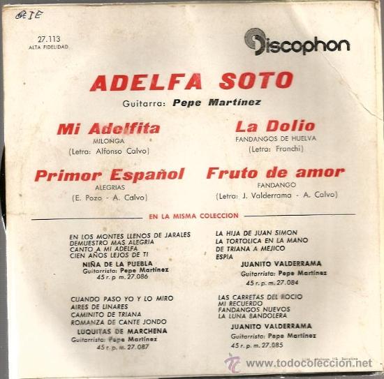 Discos de vinilo: EP ADELFA SOTO - MI ADELFITA - Foto 2