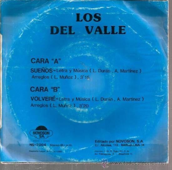 Discos de vinilo: SINGLE LOS DEL VALLE : VOLVERE - Foto 2