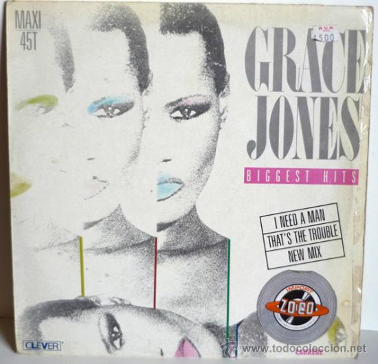 Discos de vinilo: GRACE JONES .BIGGEST HITS .MAXI SINGLE 1984 - Foto 1