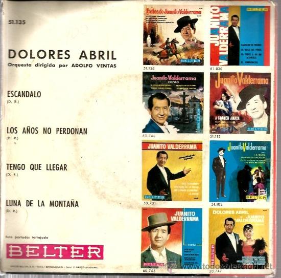 Discos de vinilo: EP DOLORES ABRIL : ESCANDALO - Foto 2