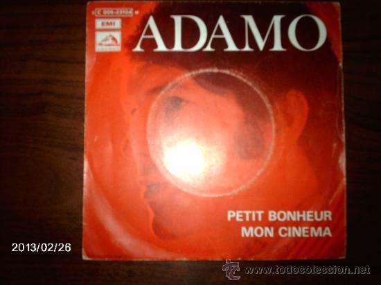 Discos de vinilo: adamo  -  petit bonheur  +  mon cinema - Foto 1