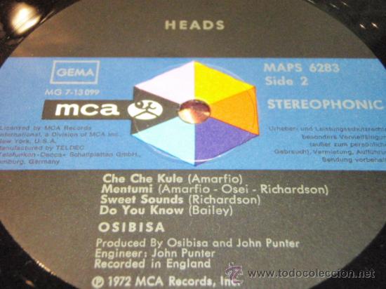 Discos de vinilo: Osibisa &ndash; Heads GERMANY 1972 MCA RECORDS* - Foto 6