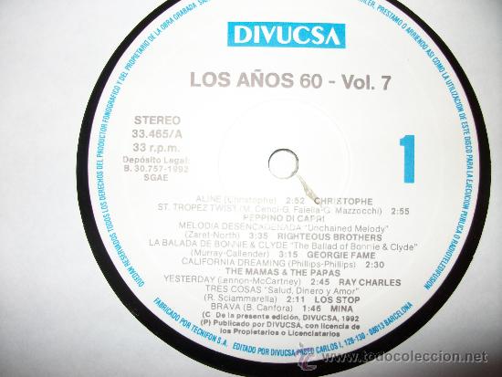 Discos de vinilo: LP	VVAA - LOS A&Ntilde;OS 60 VOL. 7 - Foto 1