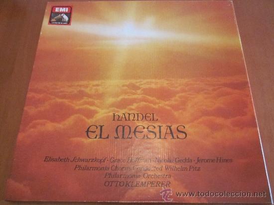 Vinyl-Schallplatten: HANDEL HAENDEL CAJA 3 LPs EL MESIAS ORATORIO COMPLETO OTTO KLEMPERER + LIBRETO EN CATAL&Aacute;N