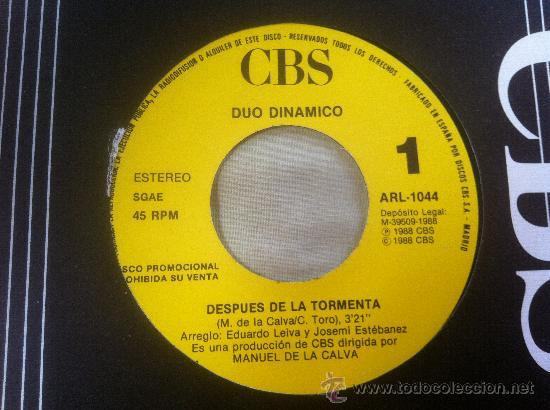Discos de vinilo: 7 SINGLE-DUO DINAMICO-DESPUES DE LA TORMENTA - Foto 1