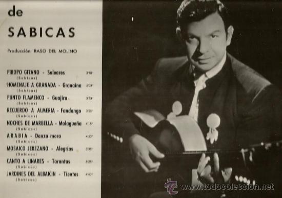 Discos de vinilo: LP LA GUITARRA DE SABICAS - Foto 2