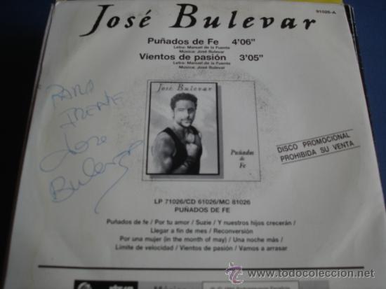 Discos de vinilo: JOSE BULEVAR  PU&Ntilde;ADOS DE FE  CON DEDICATORIA - Foto 2