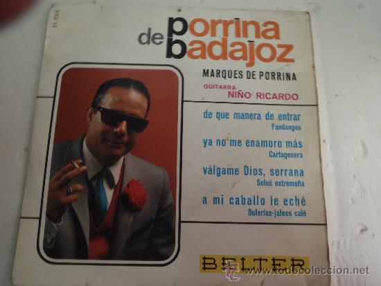 Discos de vinilo: SINGLE PORRINA DE BADAJOZ - Foto 1