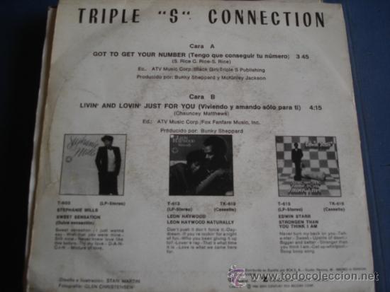 Discos de vinilo: TRIPLE &rdquo;S&rdquo; CONNECTION   GOT TO GET YOUR NUMBER - Foto 2