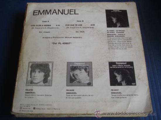 Discos de vinilo: EMMANUEL   CON OLOR A HIERBA - POR QUE TE VAS - Foto 2