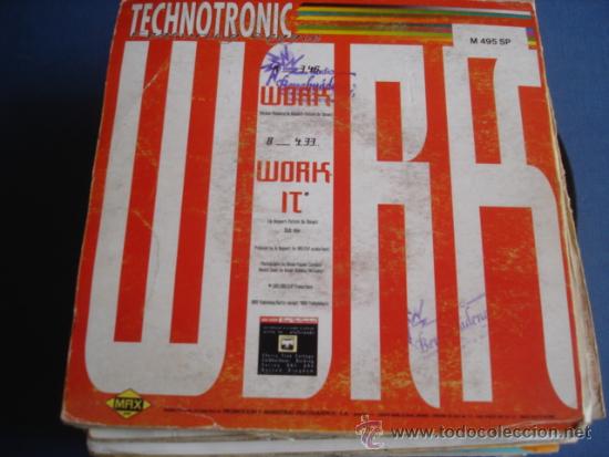 Discos de vinilo: TECHNOTRONIC FEATURING REGGIE   WORK  PROMO - Foto 2