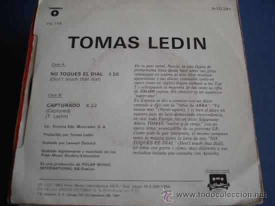 Discos de vinilo: TOMAS LEDIN   NO TOQUES EL DIAL - Foto 2