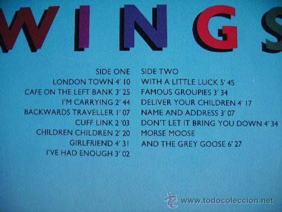 Discos de vinilo: WINGS ---- LONDON TOWN - Foto 2