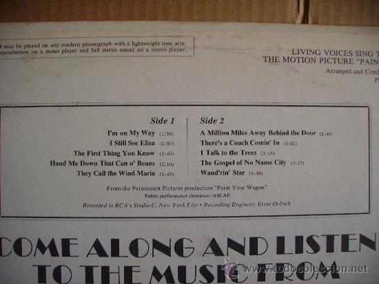 Discos de vinilo: LIVING VOICES --- PAINT YOUR WAGON - Foto 2