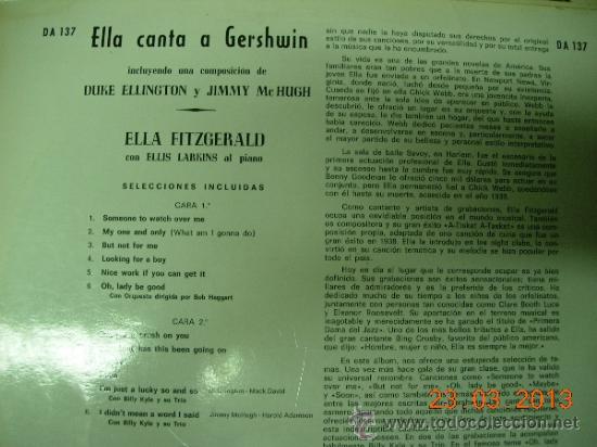 Discos de vinilo: ella fitzgerald LP Ella canta a Gershwin - Foto 2