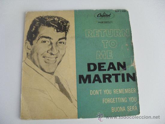 Discos de vinilo: DEAN MARTIN - RETURN TO ME + 3 EP 1958 - Foto 1